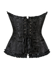 Black Sexy Embroidered Zippered Palace Style Corset