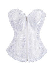Black Sexy Embroidered Zippered Palace Style Corset