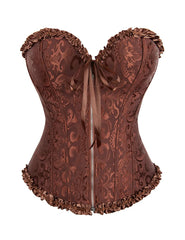 Black Sexy Embroidered Zippered Palace Style Corset