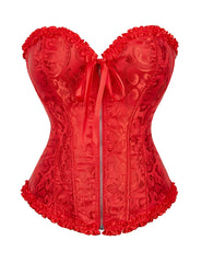 Black Sexy Embroidered Zippered Palace Style Corset