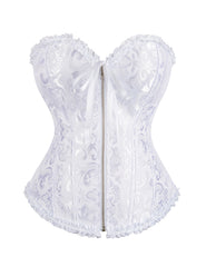 12 Pieces Plastic Bones Black Sexy Embroidered Zippered Palace Style Corset
