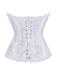 12 Pieces Plastic Bones Black Sexy Embroidered Zippered Palace Style Corset
