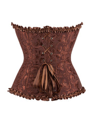 12 Pieces Plastic Bones Black Sexy Embroidered Zippered Palace Style Corset