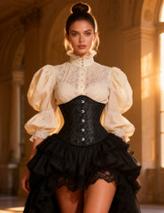 Strapless Lace Corset Top with Panty Plues Size Lingeries