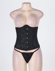 Strapless Lace Corset Top with Panty Plues Size Lingeries