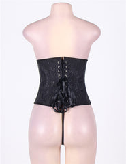 Strapless Lace Corset Top with Panty Plues Size Lingeries