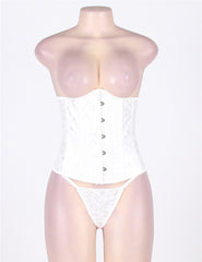 Strapless Lace Corset Top with Panty Plues Size Lingeries