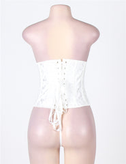 Strapless Lace Corset Top with Panty Plues Size Lingeries