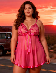 Rhinestone Lace See Through Sexy Nightdress Multi Color Women Lingerie Sleepwear