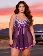 Rhinestone Lace See Through Sexy Nightdress Multi Color Women Lingerie Sleepwear