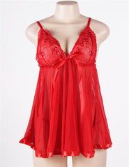 Rhinestone Lace See Through Sexy Nightdress Multi Color Women Lingerie Sleepwear