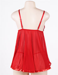 Rhinestone Lace See Through Sexy Nightdress Multi Color Women Lingerie Sleepwear