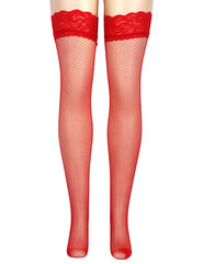 Fishnets Thigh High Stockings Silicone Lace Top Stay Up Sheer Hosiery