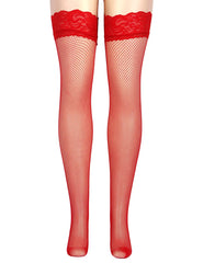 Fishnets Thigh High Stockings Silicone Lace Top Stay Up Sheer Hosiery