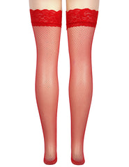 Fishnets Thigh High Stockings Silicone Lace Top Stay Up Sheer Hosiery