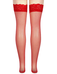Fishnets Thigh High Stockings Silicone Lace Top Stay Up Sheer Hosiery