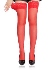 Lace Thigh-High Stockings with Silicone Grip