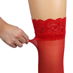 Lace Thigh-High Stockings with Silicone Grip