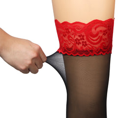 Lace Thigh-High Stockings with Silicone Grip
