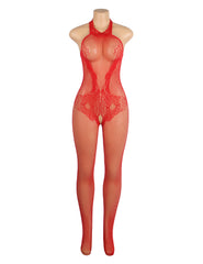 Lace and Fishnet Turtleneck Bodystocking