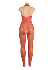 Lace and Fishnet Turtleneck Bodystocking