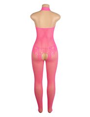 Lace and Fishnet Turtleneck Bodystocking