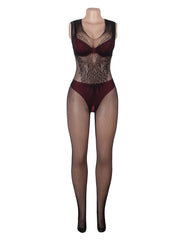 Sexy Flower Pattern Fishnet BodyStocking for Women