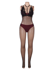 Fishnet Black Sheer Open Crotch Bodystocking