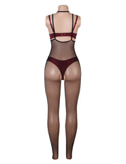 Fishnet Black Sheer Open Crotch Bodystocking