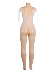 Red Fishnet Diamonds Long Sleeve Bodystocking