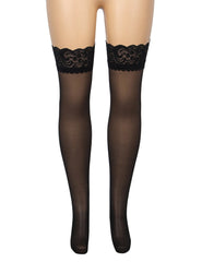 Sexy Lace Vertical Line Stockings With Silicone