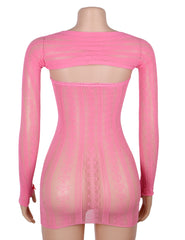Sexy Long Sleeves Hollow Out Bow Bodystocking