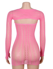 Sexy Long Sleeves Hollow Out Bow Bodystocking