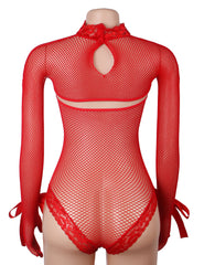 Sexy Fishnet Long Sleeves Bodysuit