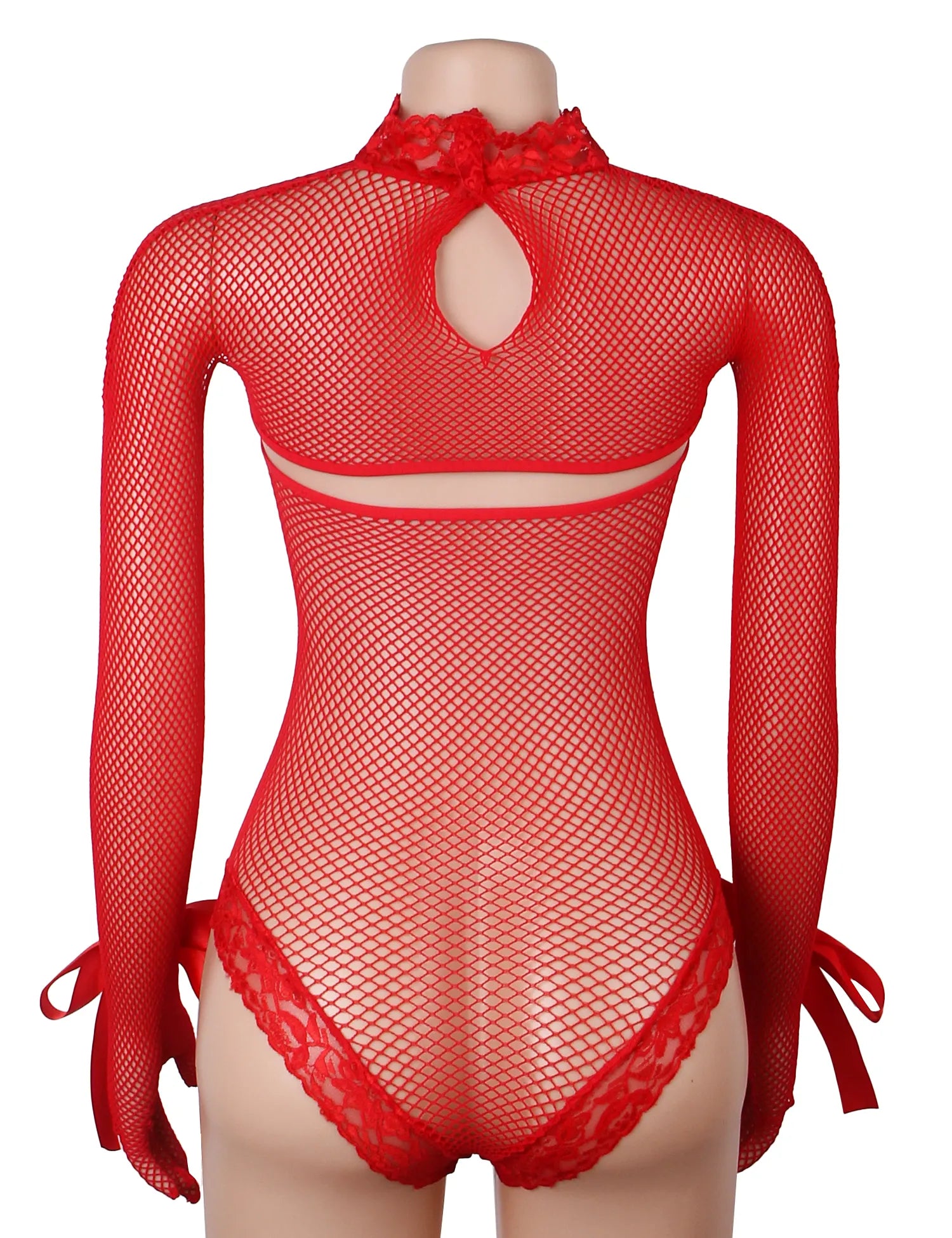 Sexy Fishnet Long Sleeves Bodysuit