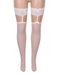 Black Sexy Lace Trim Bow Stockings
