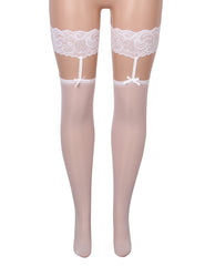 Black Sexy Lace Trim Bow Stockings