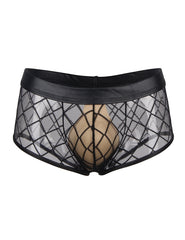 Mens Sexy Sheer Black Boxer Underwear
