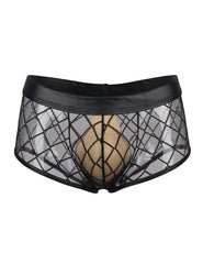 Mens Sexy Sheer Black Boxer Underwear