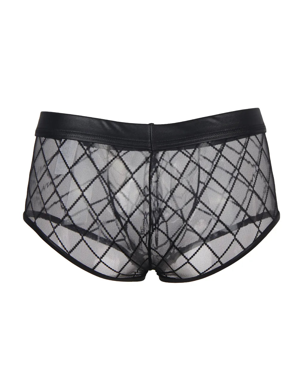Mens Sexy Sheer Black Boxer Underwear