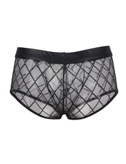 Mens Sexy Sheer Black Boxer Underwear