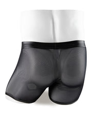 Sexy Mesh Openable Crotch Imitation Leather Men's Boxer Underwear