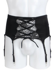 Men's Black Lace Strap Garter Panty Sissy Lingerie Crossdress