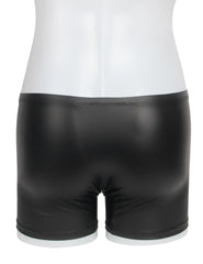 Black Sexy PU Men Underwear With Zipper