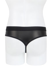 Black Sexy PU Leather Hollow Out Men Underwear