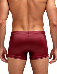 Sexy Faux Leather Men's Open-Crotch Briefs
