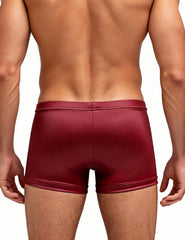 Sexy Faux Leather Men's Open-Crotch Briefs