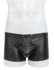 Sexy Faux Leather Men's Open-Crotch Briefs