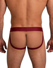 Sexy PU Leather Detachable Pouch Jockstrap