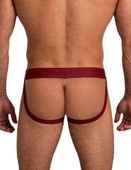 Sexy PU Leather Detachable Pouch Jockstrap